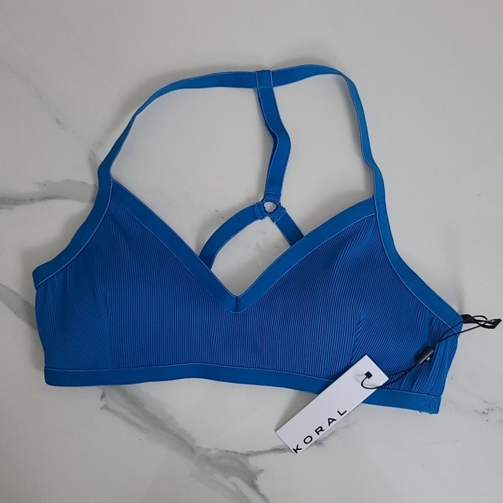 Koral NWT "Time Groove" Ribbed Jersey Sports Bra - Picture 2 of 8